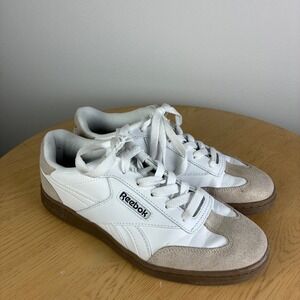 Reebok Forte Lounger Sneaker Women's 8.5  Metallic White Retro Preppy Suede